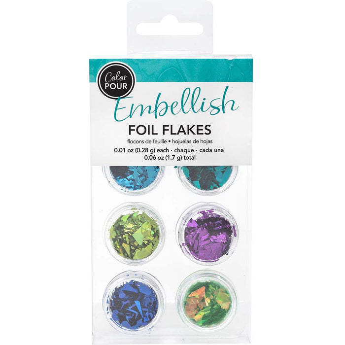 Color Pour Foil Flakes .1oz 6/Pkg- Cool