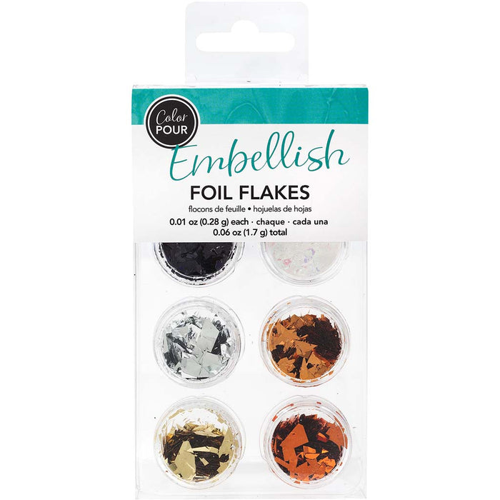 Color Pour Foil Flakes .1oz 6/Pkg- Metallic