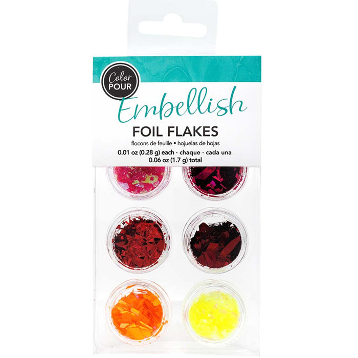 Color Pour Foil Flakes .1oz 6/Pkg- Warm