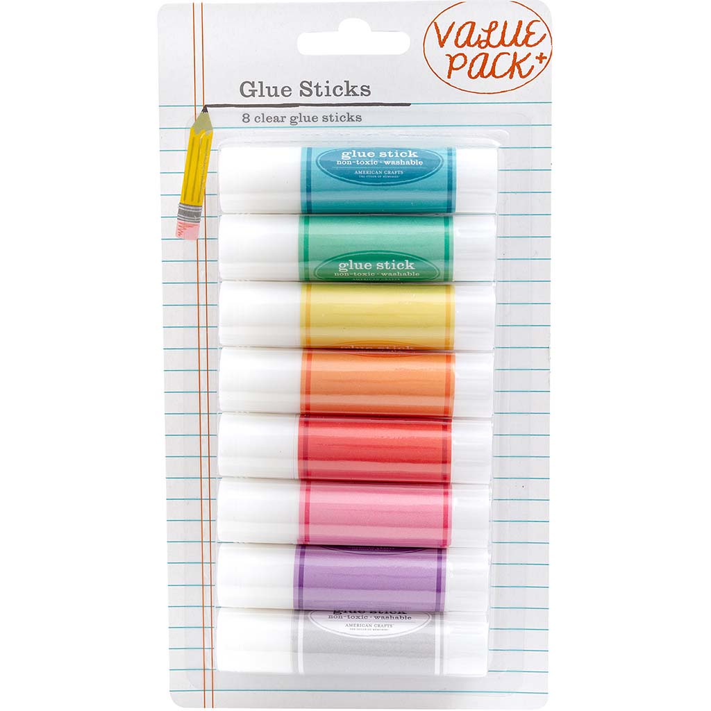 Office Clear Glue Sticks 8pk