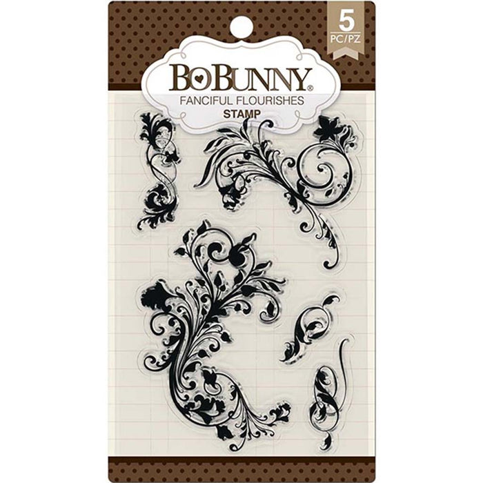Bo Bunny Stamp- Fanciful Flourishes, 5pcs