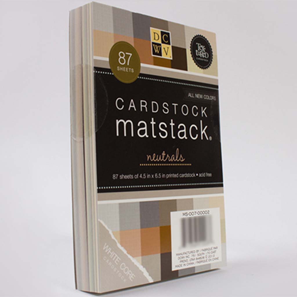 Single Sided Cardstock Stack Textured 4.5in x 6.5in, 87 Sheets