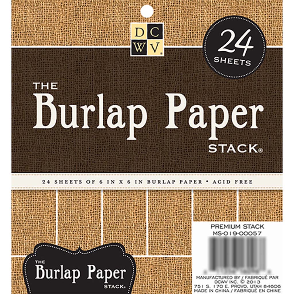 Burlap Paper Stack, 6in x 6in