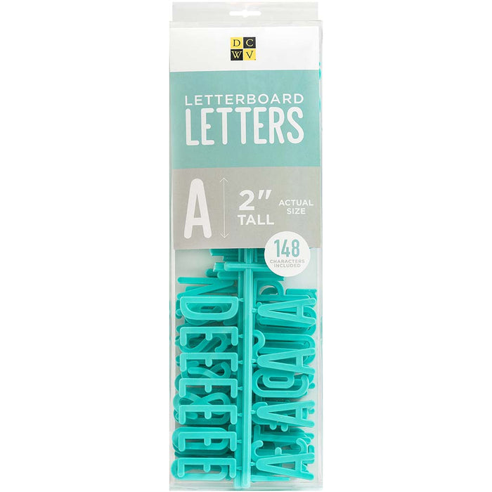 DCWV Letterboard Letters & Characters 2in 148/Pkg- Teal