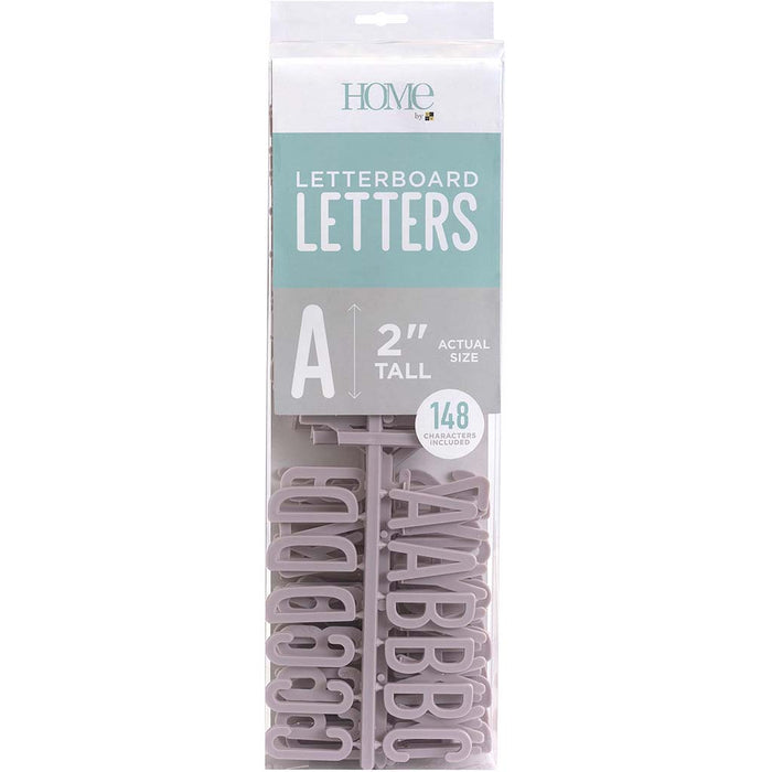 DCWV Letterboard Letters & Characters 2in 148/Pkg- Gray