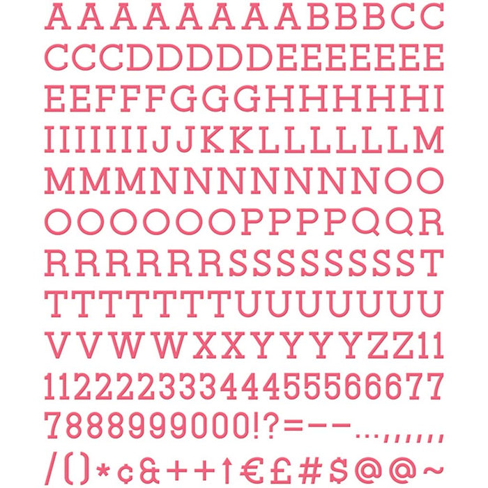 DCWV Letterboard Letters & Characters 1in 188/Pkg-Coral