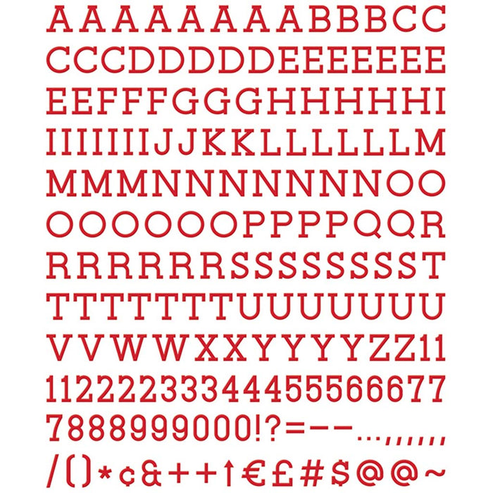 DCWV Letterboard Letters & Characters 1in 188/Pkg- Red