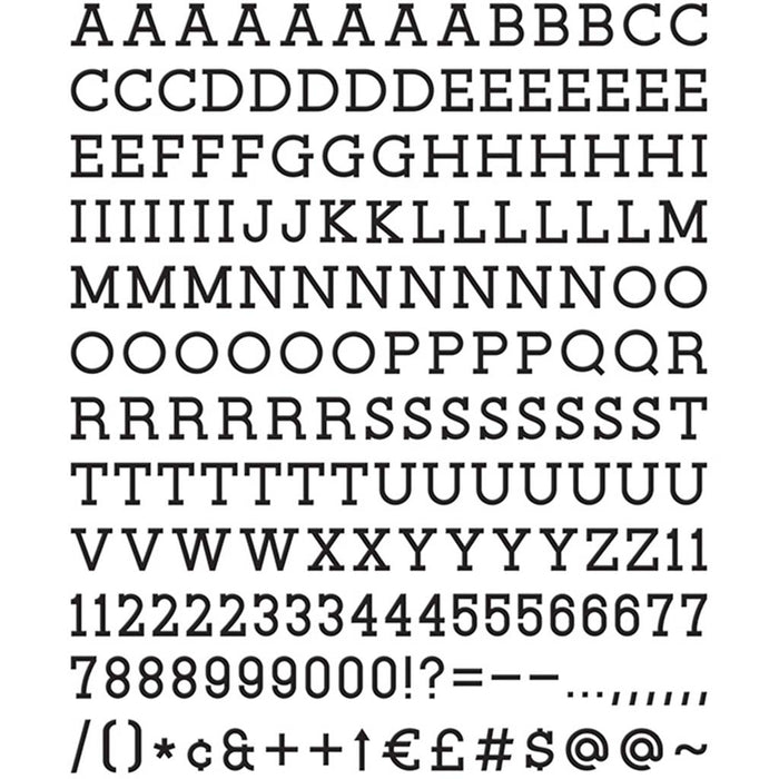 DCWV Letterboard Letters & Characters 1in 188/Pkg- Black