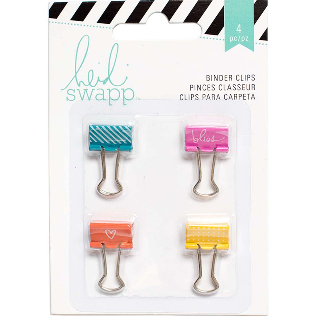 Painted Binder Clips, 4pc