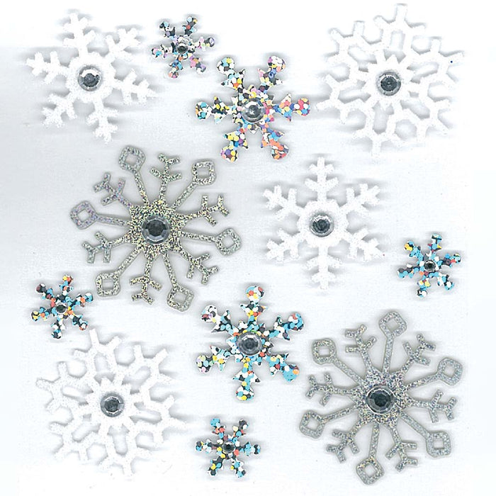 Jolee's Boutique 3D Snowflake Stickers EK50-20484 Glitter Stickers