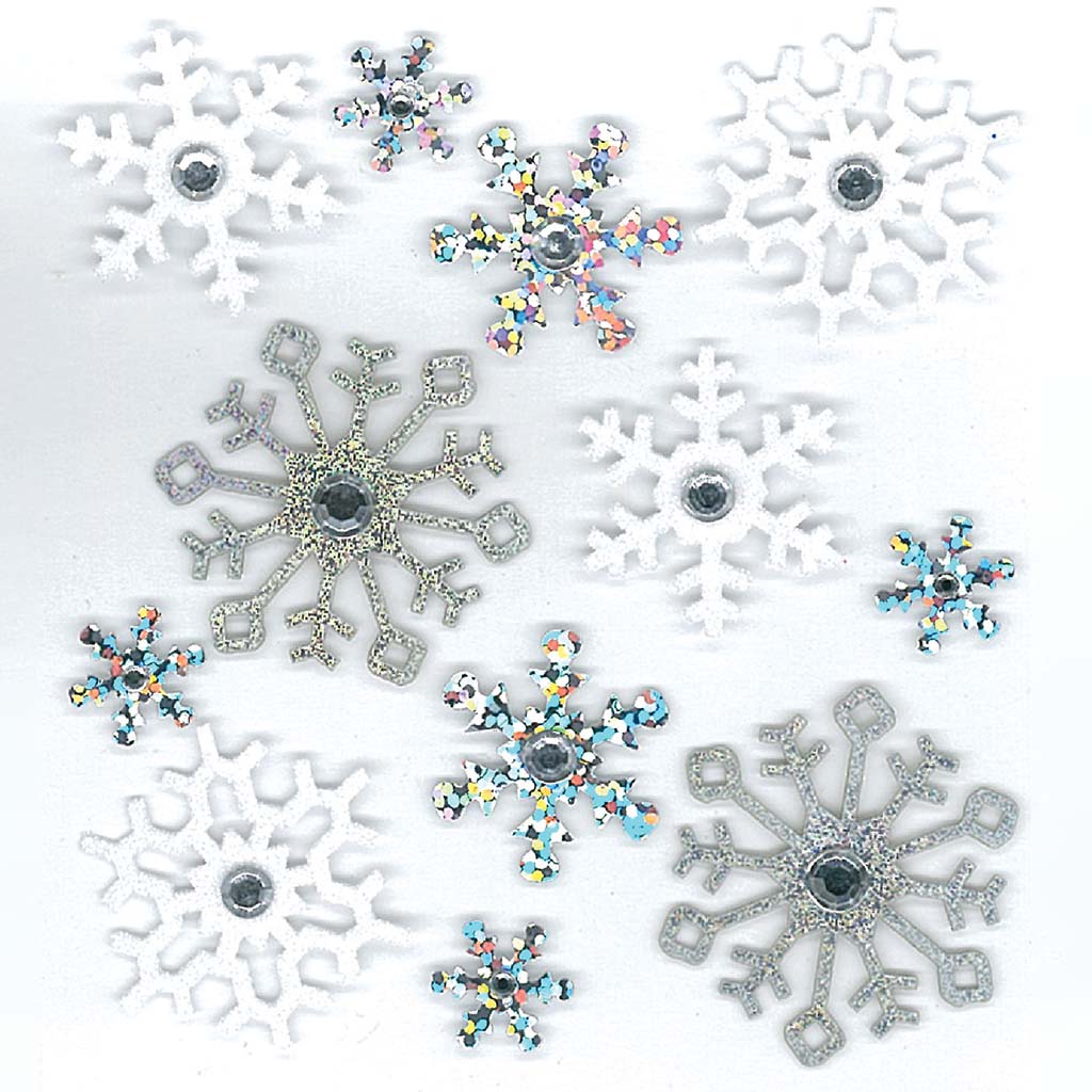 Glitter Snowflakes Dimensional Stickers