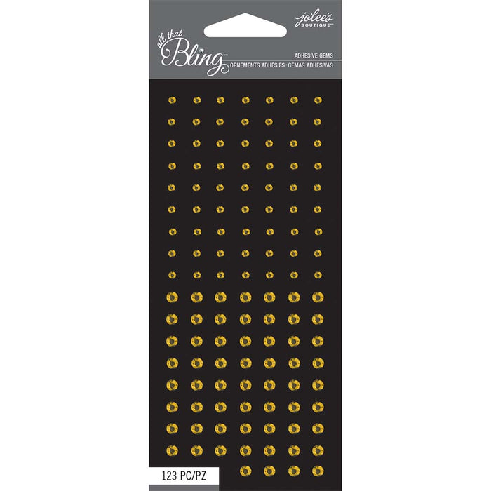 Jolee's Boutique All That Bling Gold Mini Round Gems 123 Pieces