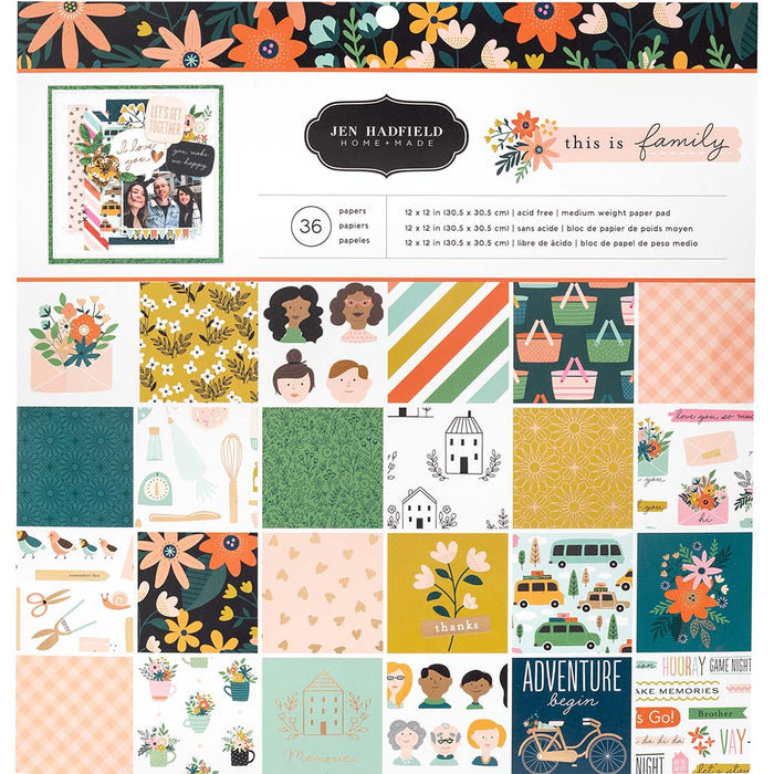 Jen Hadfield This Is Family 12x12 Paper Pad 36 Sheets
