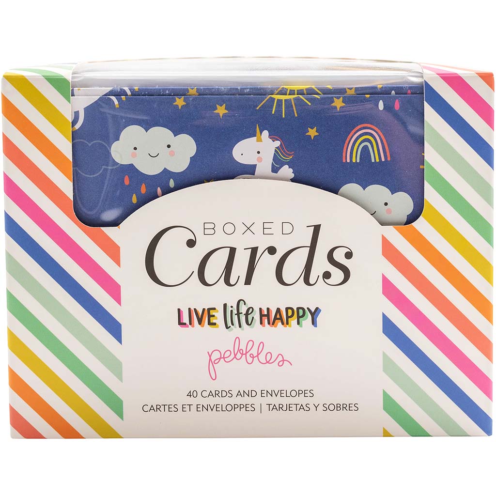 Live Life Happy Boxed Cards and Envelopes, 40pc