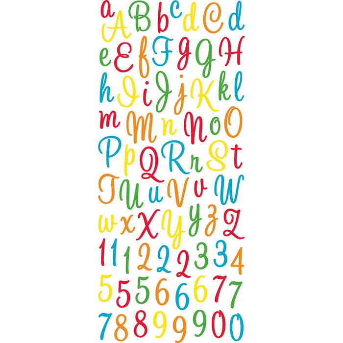 Sticko Sweetheart Multi Large Alphabet Stickers 74pc Epoxy Letters