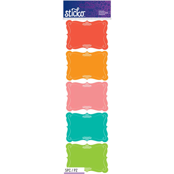 Sticko Color Scroll Frames Label Stickers | Decorative Labels