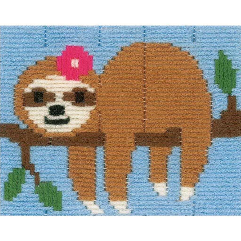 Vervaco Longstitch Embroidery Kit 5in x 6.4in Sweet Sloth