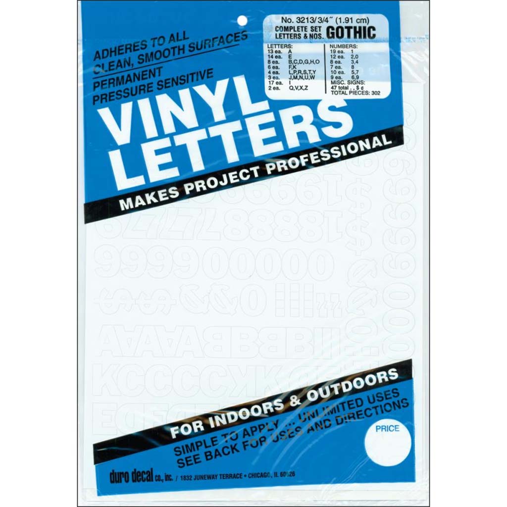 Vinyl Letters &amp; Number Gothic/White