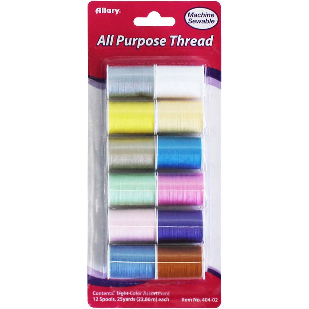 All Purpose Thread, Light Assortment, 12ct