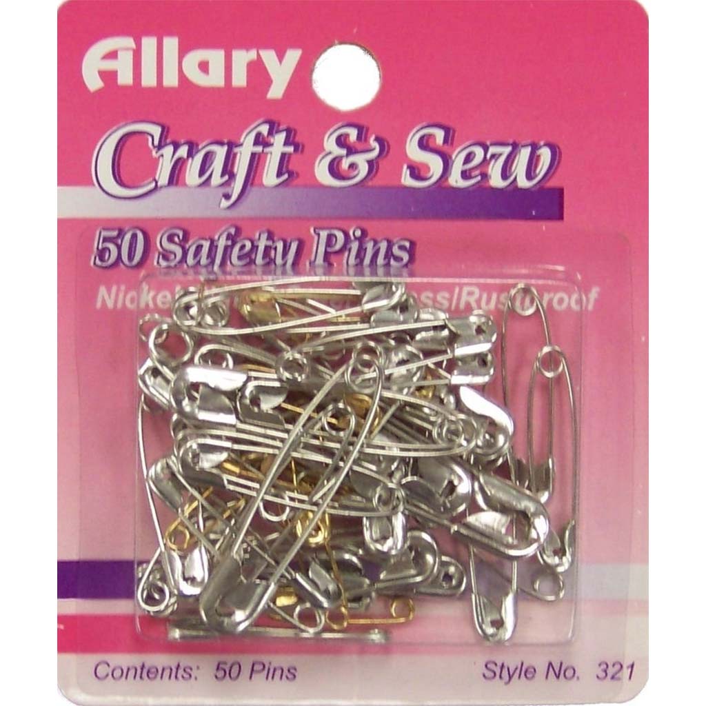 Safety Pins Assorted Sizes, 50ct