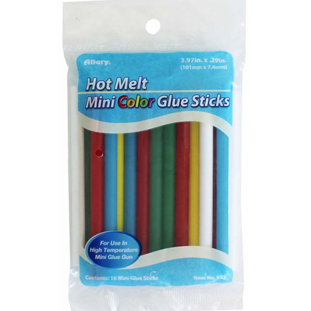 Hot Melt Mini Color Glue Sticks, 16ct