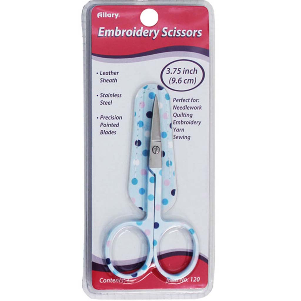 Embroidery Scissors With Leather Sheath 3-3/4in