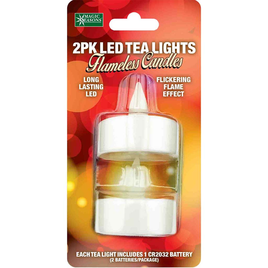 Led Tea Lights 2 Pack Blister