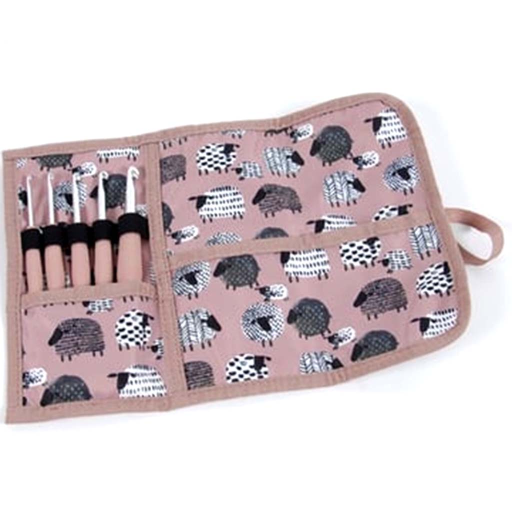 Dmc Crochet Hook Fabric Storage Case Pink 5pc