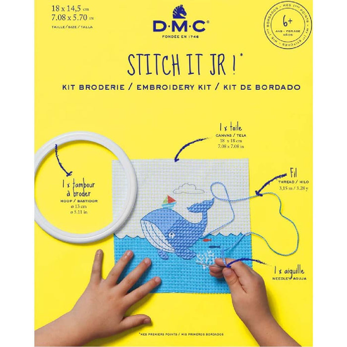 DMC Stamped Half Stitch Kit "Whale" 18x18cm