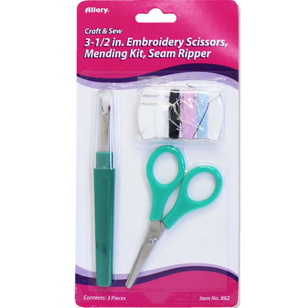 Emroidery Scissors, Mending Kit &amp; Seam Ripper 3.5in