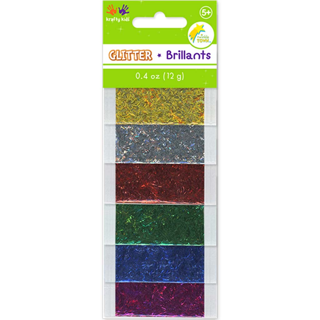 Krafty Kids: Twinkle-Town Glitter Pouches (6Ea X 2G) Bar Essentials , 12G