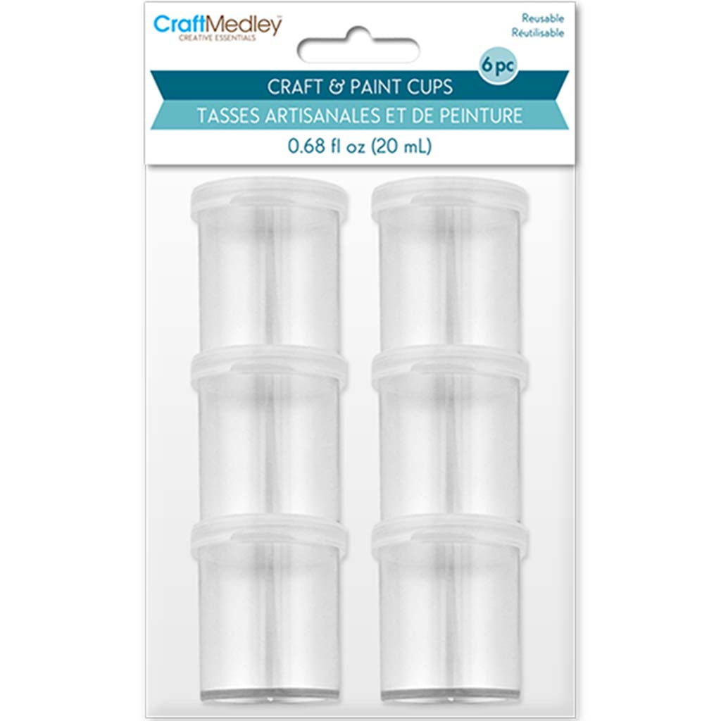 Craft/Bead Storage:  Craft Storage Cups W/Lids X6, 20Ml (0.68 Fl Oz)