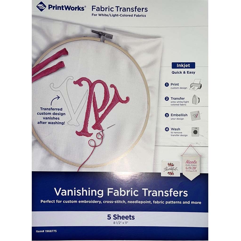 White/Light Colored Fabrics 8.5in x 11in, 5pkg