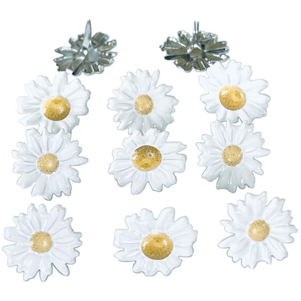 Eyelet Outlet Shape Brads White Daisy