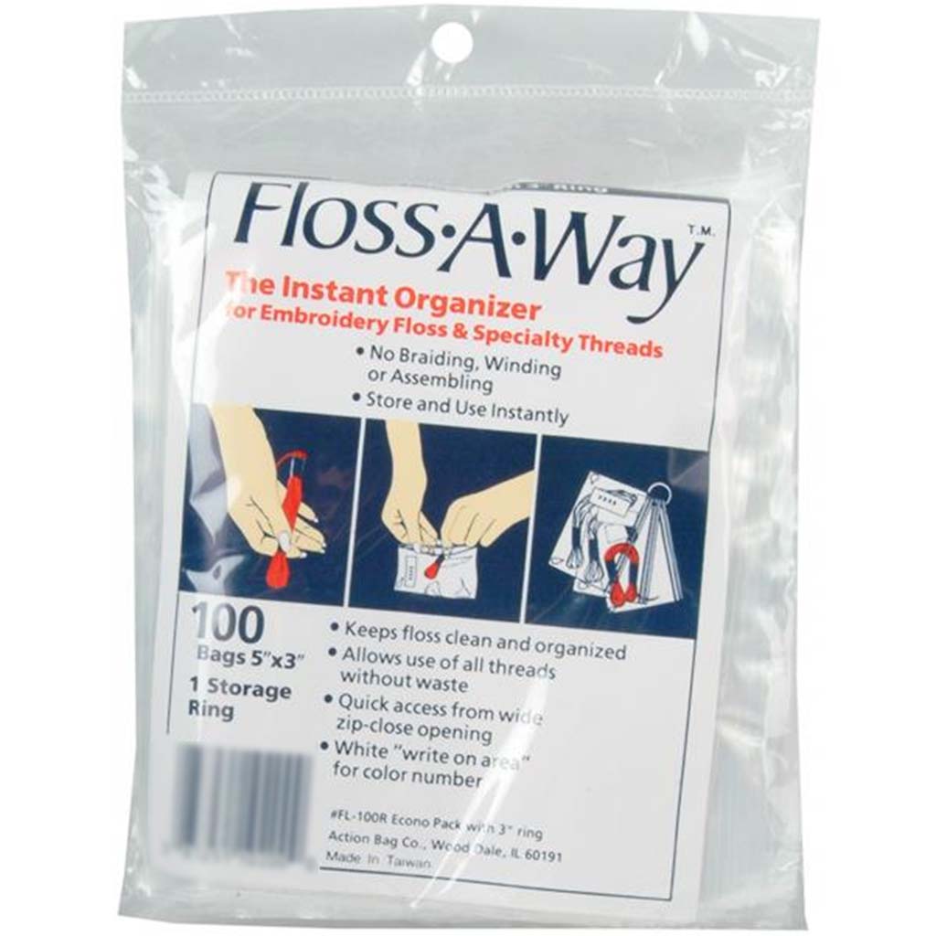 Floss A Way Organizer 3in x 5in, 100 Bags