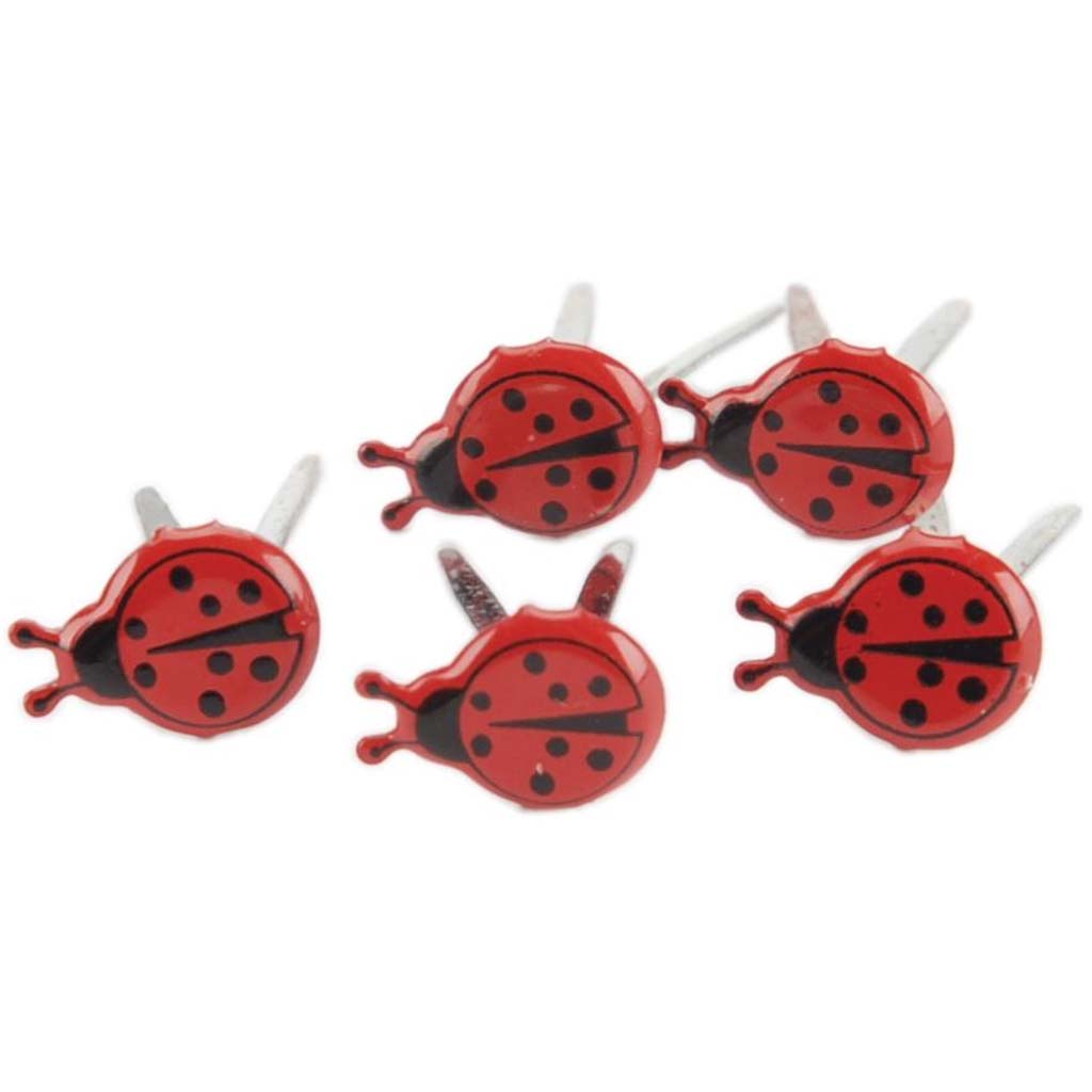 Eyelet Outlet Shape Brads Mini Ladybug