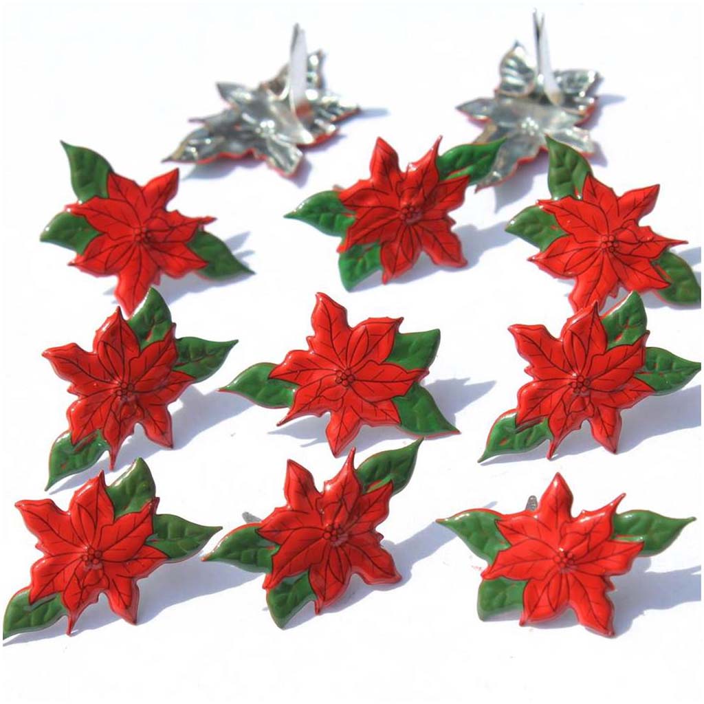 Eyelet Outlet Shape Brads Poinsettia