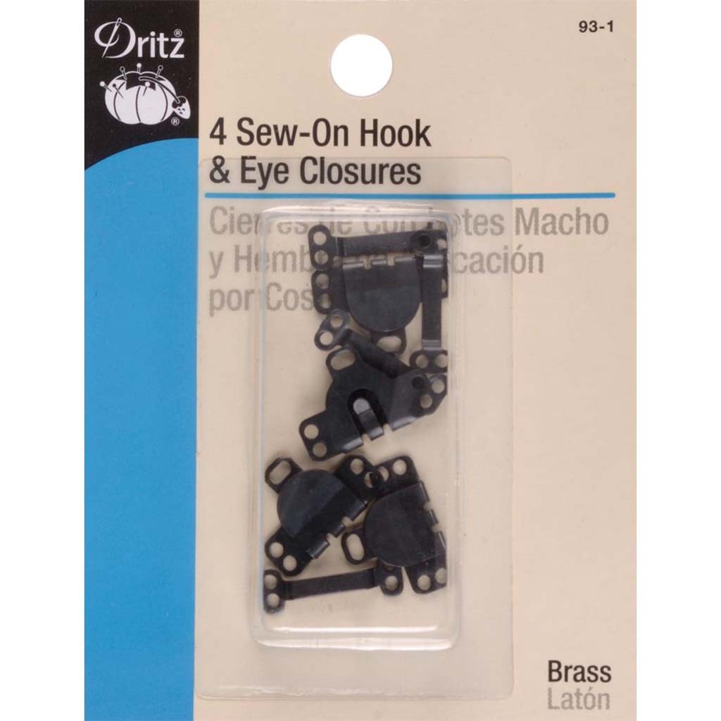 Sew on Hook And Eye Closures Black