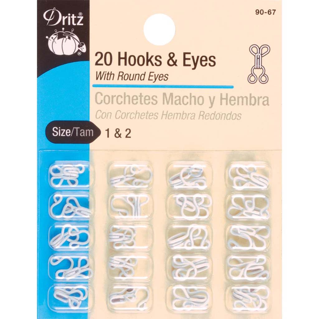 Dritz White Hooks And Eyes Size 1 And 2