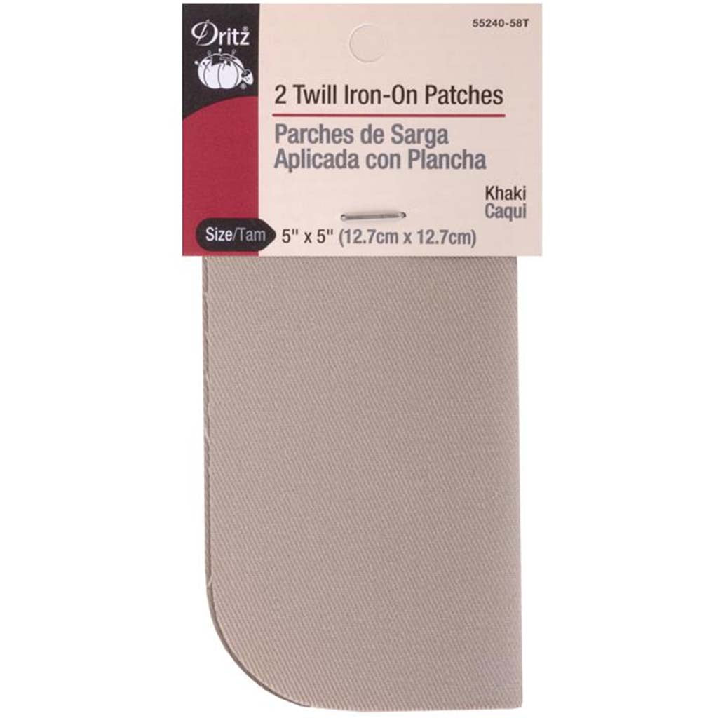 Iron-On Canvas Patches 5in x 5in 2pkg, Khaki