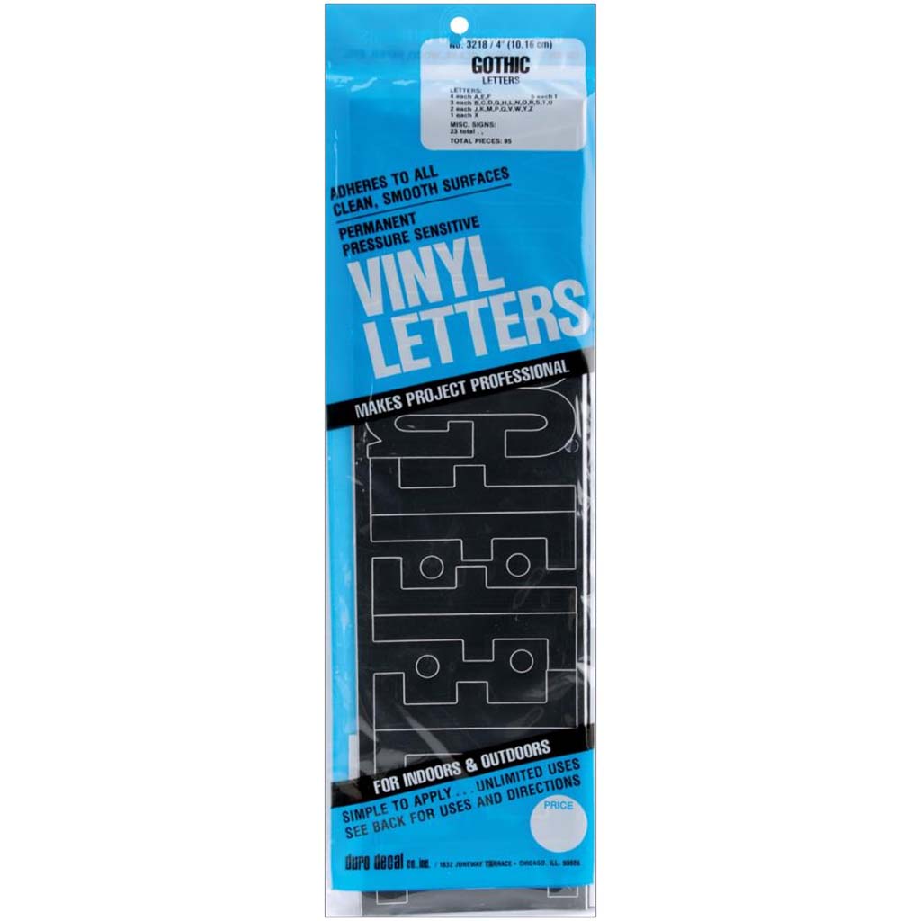 Permanent Adhesive Vynil Letters  Black