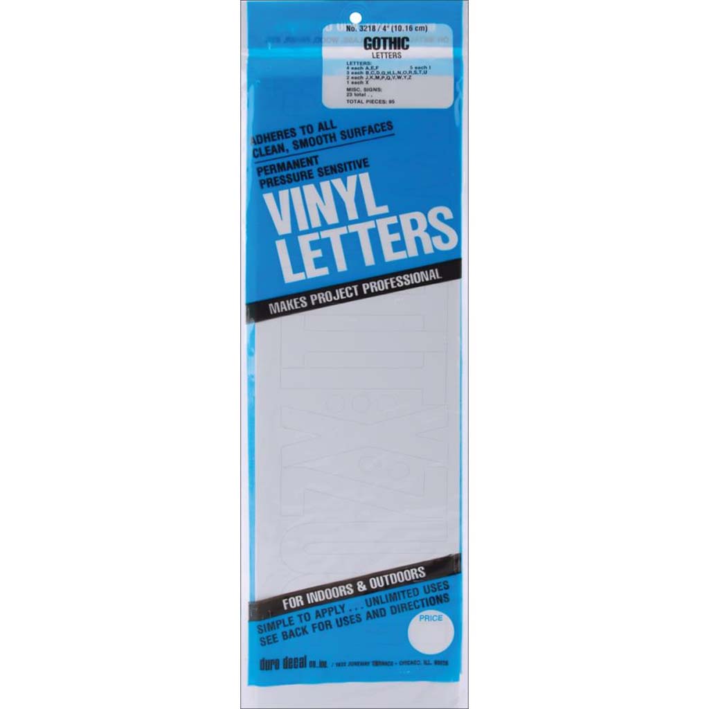 Permanent Adhesive Vynil Letters White