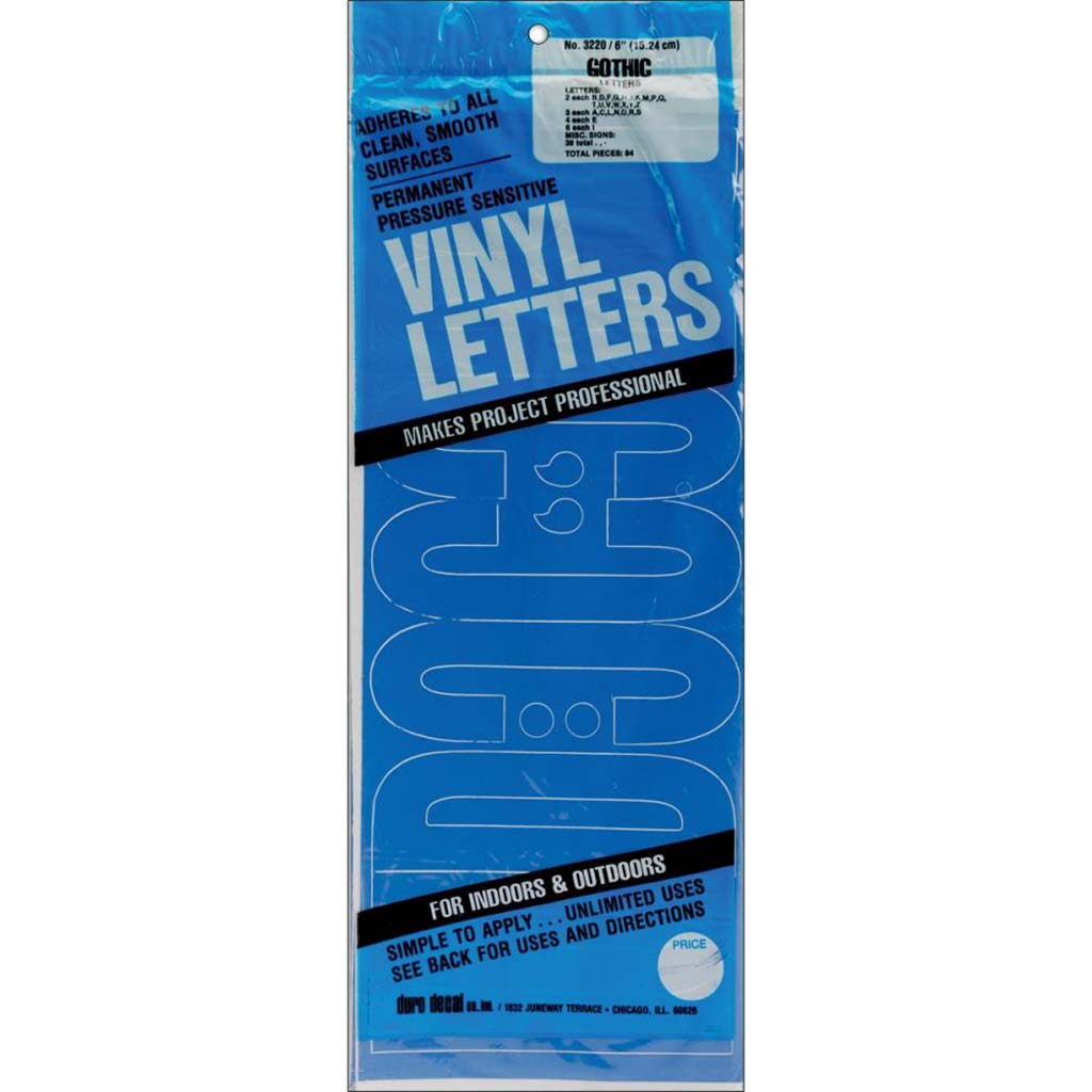 Permanent Adhesive Vynil Letters Blue