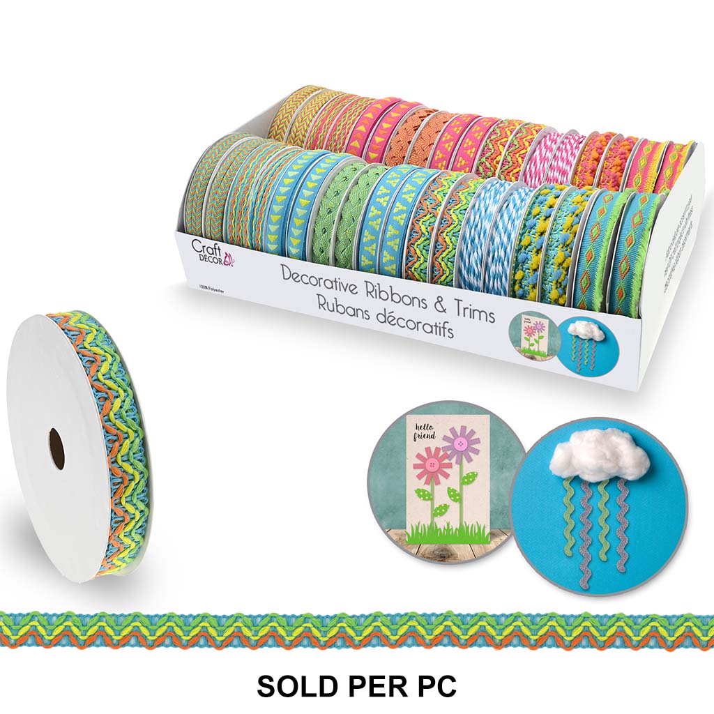 Craft Decor Ribbons &amp; Trims: Adornments, Ric Rac Green