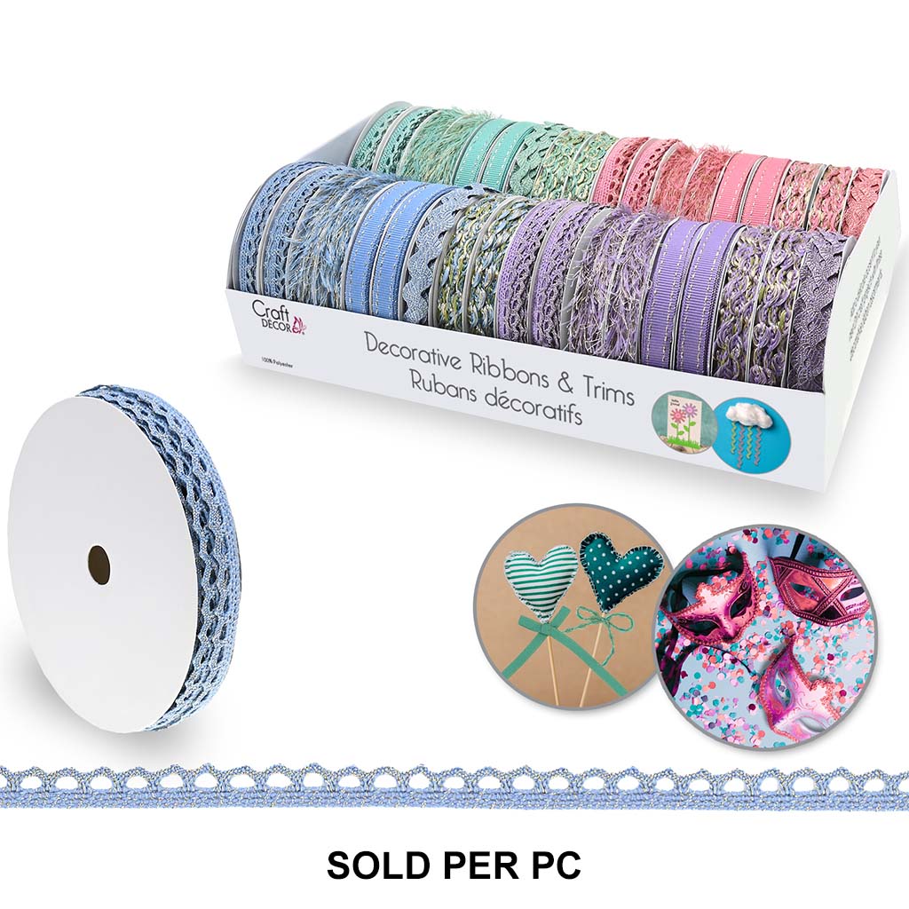 Craft Decor Ribbons &amp; Trims: Adornments, Ric Rac Violet Gold