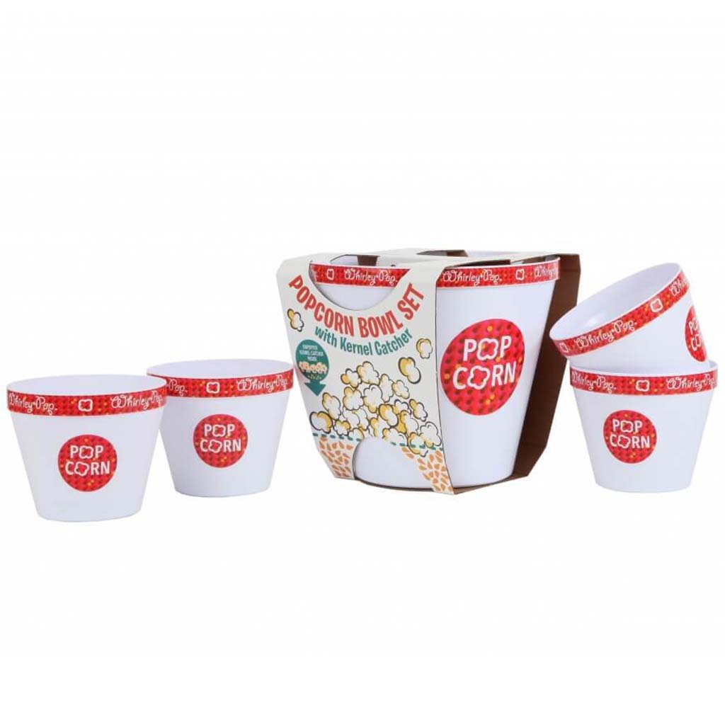 5 Piece Popcorn Bowl Set With Kernel Catcher Red- Whirley Pop Theme