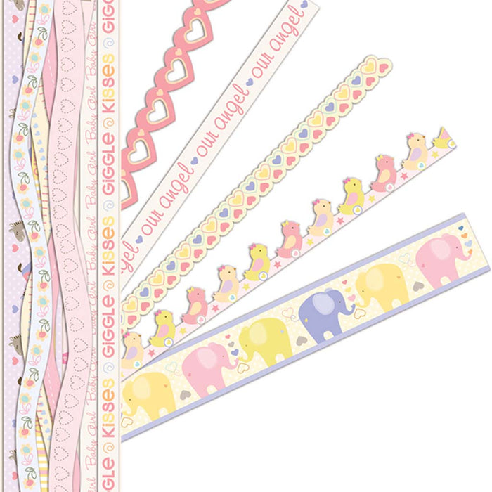 K&Company Itsy Bitsy Baby Girl Adhesive Borders, 28pcs