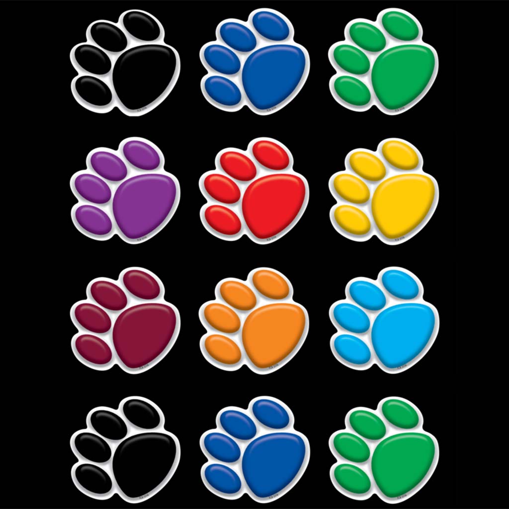 Colorful Paw Prints Mini Accents