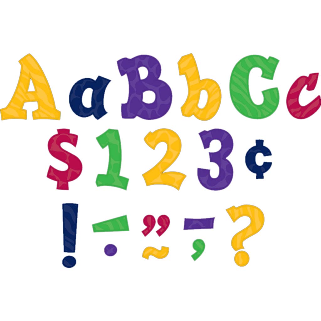 Multicolor Sassy Animal 3in, Letters