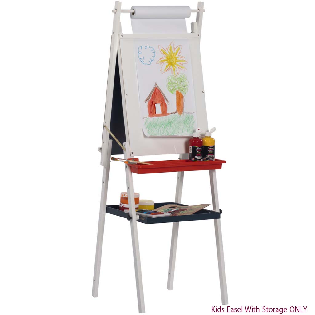 Kids Easel with Storage in White